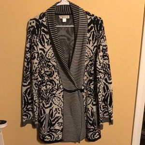 Black and Grey Cardigan Sweater